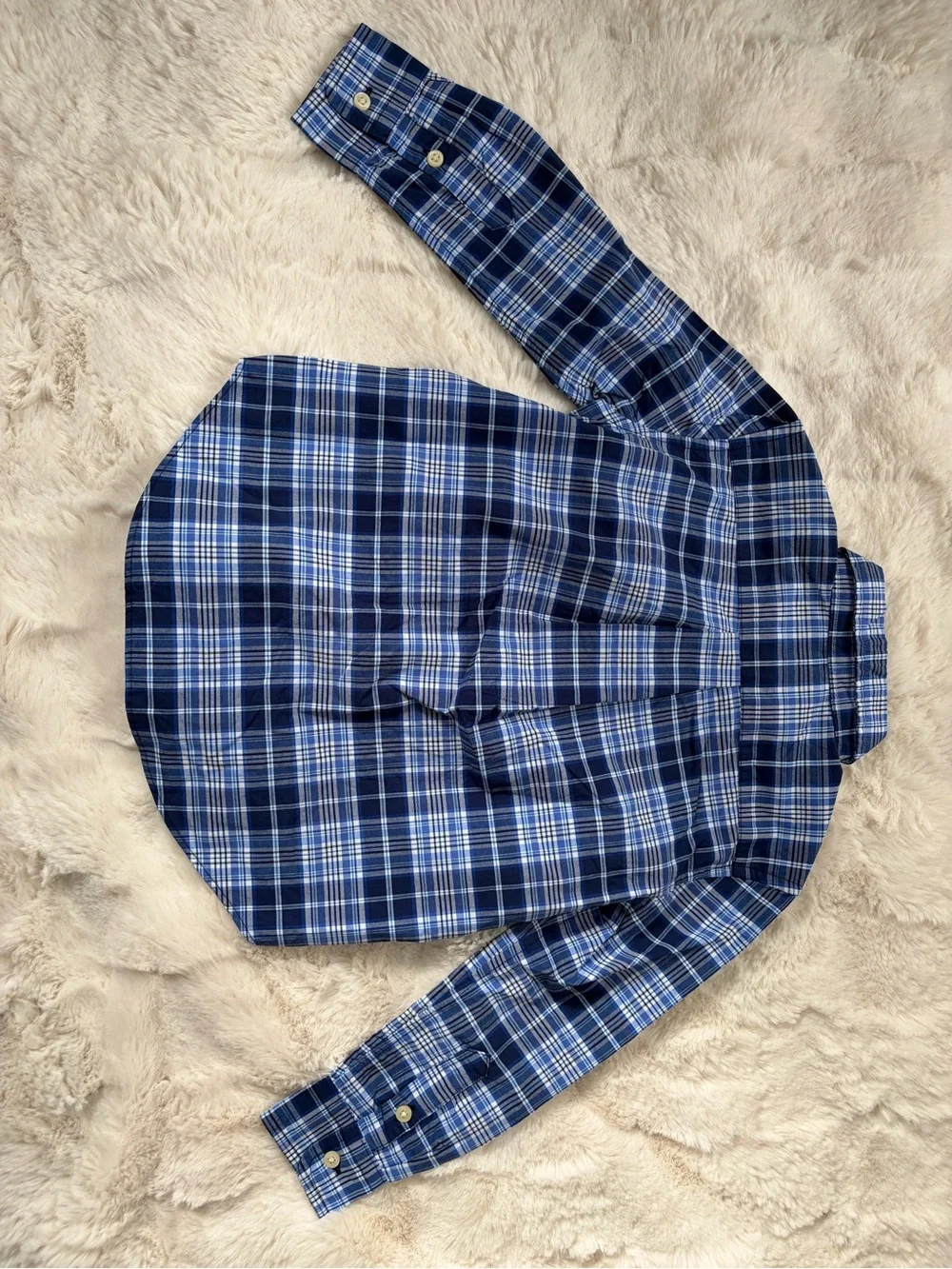 Ralph Lauren Blue Kids Plaid Button-Down Shirt